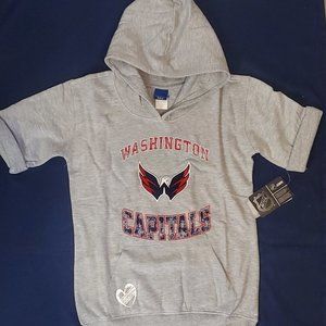 Washington Capitals NHL Girl's Size Large 14 Reebok Short Sleeve Hoodie